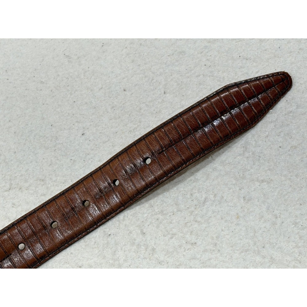 Lejon Calfskin Leather Belt Mens 46 Brown Lizard Grain Western Ranchwear USA - Picture 7 of 16